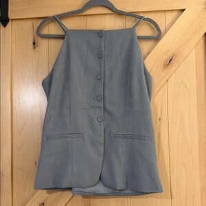 Abercrombie & Fitch Gray Button-Front Blouse